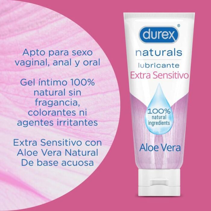DUREX - NATURALS LUBRICANTE EXTRA SENSITIVO 100 ML - CandyHot - Foto 3