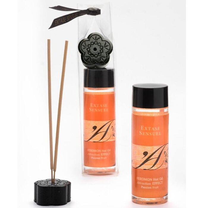 EXTASE SENSUAL - ACEITE MASAJE EFECTO CALOR CON FEROMONAS FRUTA DE LA PASION 100 ML - CandyHot - Foto 2