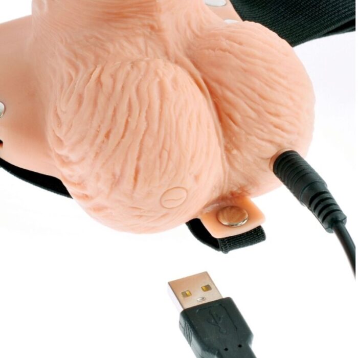 FETISH FANTASY SERIES - ARNÉS AJUSTABLE CONTROL REMOTO PENE REALÍSTICO CON TESTÍCULOS RECARGABLE Y VIBRADOR 15 CM - CandyHot - Foto 6