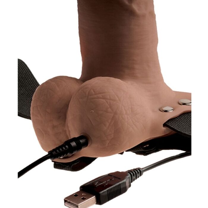FETISH FANTASY SERIES - ARNÉS AJUSTABLE PENE REALÍSTICO CON TESTÍCULOS RECARGABLE Y VIBRADOR 15 CM - CandyHot - Foto 3