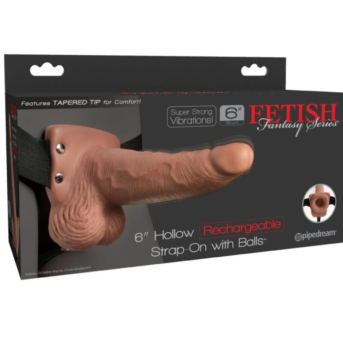 FETISH FANTASY SERIES - ARNÉS AJUSTABLE PENE REALÍSTICO CON TESTÍCULOS RECARGABLE Y VIBRADOR 15 CM - CandyHot - Foto 6