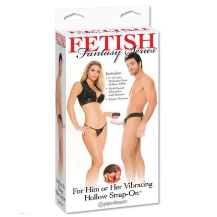 FETISH FANTASY SERIES - ARNÉS HUECO VIBRADOR PARA EL Y ELLA NATURAL 14CM - CandyHot - Foto 2