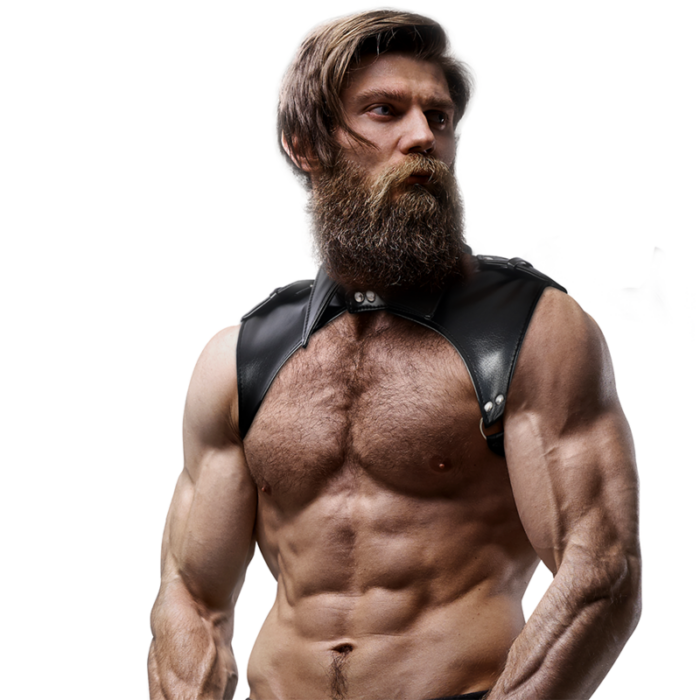 FETISH SUBMISSIVE ATTITUDE - ARNÉS BRIGADE AJUSTABLE ECOPIEL CUELLO HOMBRE - CandyHot - Foto 4