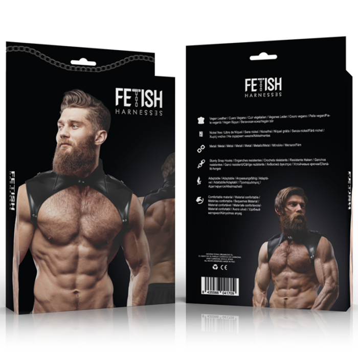 FETISH SUBMISSIVE ATTITUDE - ARNÉS BRIGADE AJUSTABLE ECOPIEL CUELLO HOMBRE - CandyHot - Foto 2