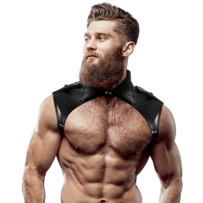 FETISH SUBMISSIVE ATTITUDE - ARNÉS BRIGADE AJUSTABLE ECOPIEL CUELLO HOMBRE - CandyHot - Foto 1