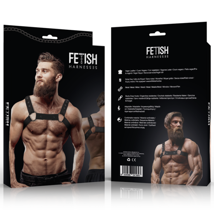 FETISH SUBMISSIVE ATTITUDE - ARNÉS DEPORTIVO AJUSTABLE NEOPRENO PECHO HOMBRE - CandyHot - Foto 2