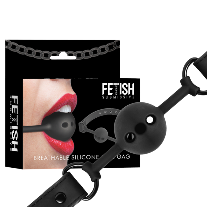 FETISH SUBMISSIVE BONDAGE - MORDAZA DE BOLA DE SILICONA TRANSPIRABLE - CandyHot - Foto 1