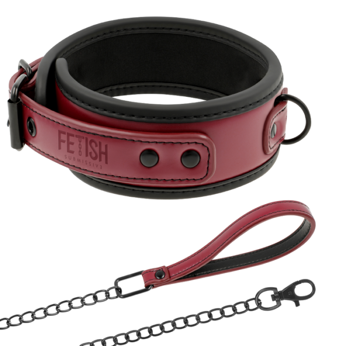 FETISH SUBMISSIVE DARK ROOM - COLLAR CON CADENA CON FORRO DE NEOPRENO - CandyHot - Foto 2