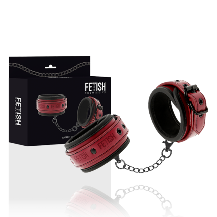 FETISH SUBMISSIVE DARK ROOM -  ESPOSAS TOBILLOS CUERO VEGANO CON FORRO DE NEOPRENO - CandyHot - Foto 1