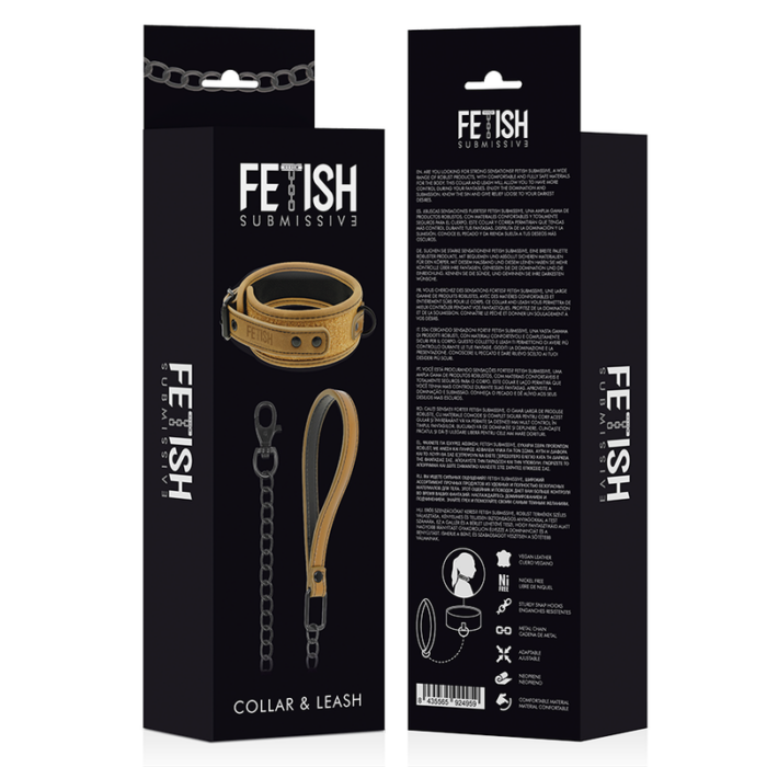 FETISH SUBMISSIVE ORIGEN - COLLAR CON CADENA CON FORRO DE NEOPRENO - CandyHot - Foto 4