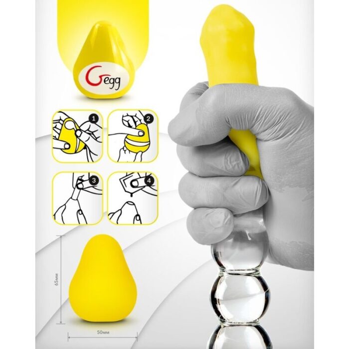 G-VIBE - HUEVO MASTURBADOR TEXTURADO REUTILIZABLE AMARILLO - CandyHot - Foto 4