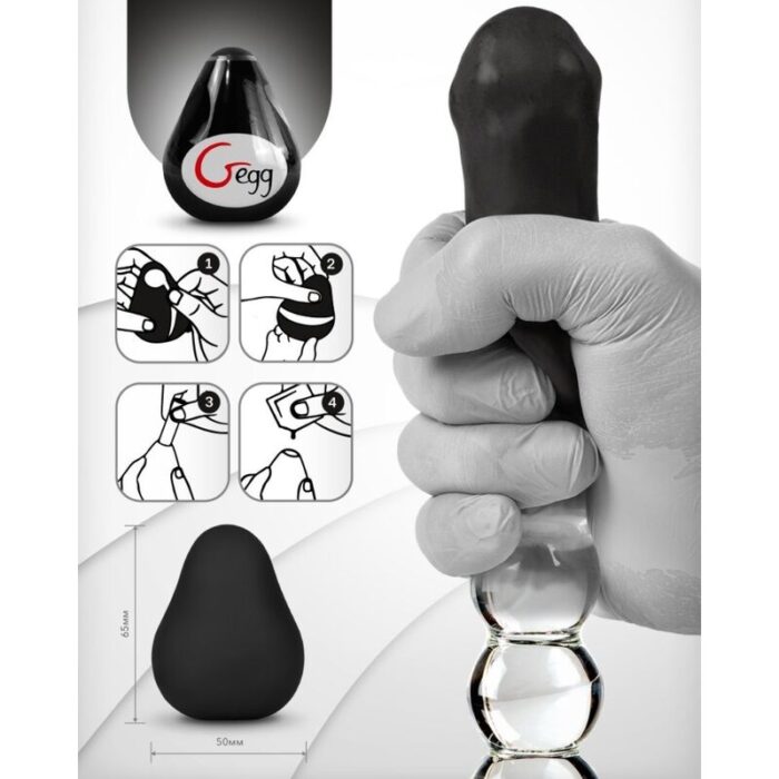 G-VIBE - HUEVO MASTURBADOR TEXTURADO REUTILIZABLE NEGRO - CandyHot - Foto 4