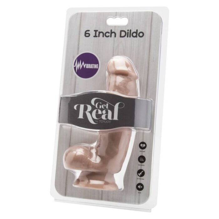 GET REAL - DILDO 12 CM CON TESTÍCULOS VIBRADOR NATURAL - CandyHot - Foto 2