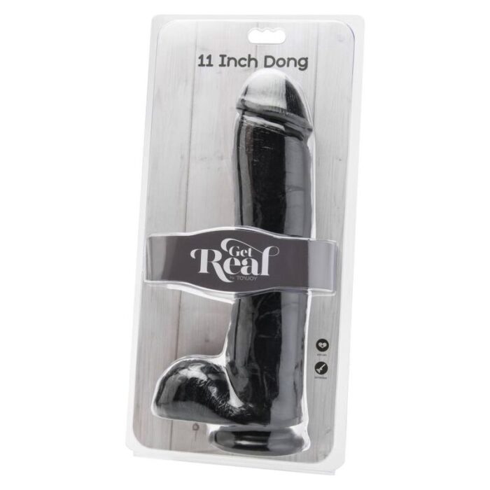 GET REAL - DILDO 28 CM CON TESTÍCULOS NEGRO - CandyHot - Foto 2