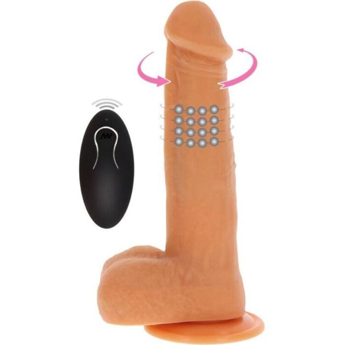 GET REAL - DILDO VIBRADOR CON BOLAS GIRATORIAS NATURAL - CandyHot - Foto 1
