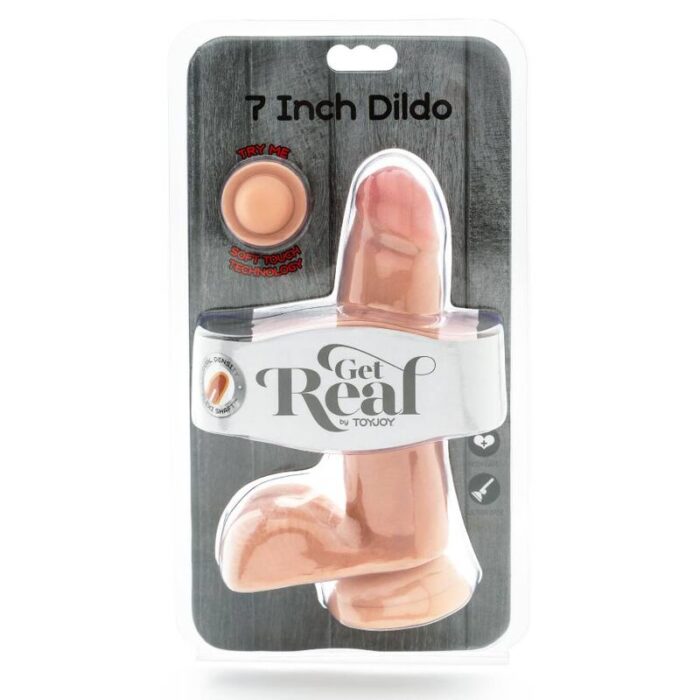 GET REAL - DUAL DENSITY DILDO 12 CM CON TESTÍCULOS NATURAL - CandyHot - Foto 3