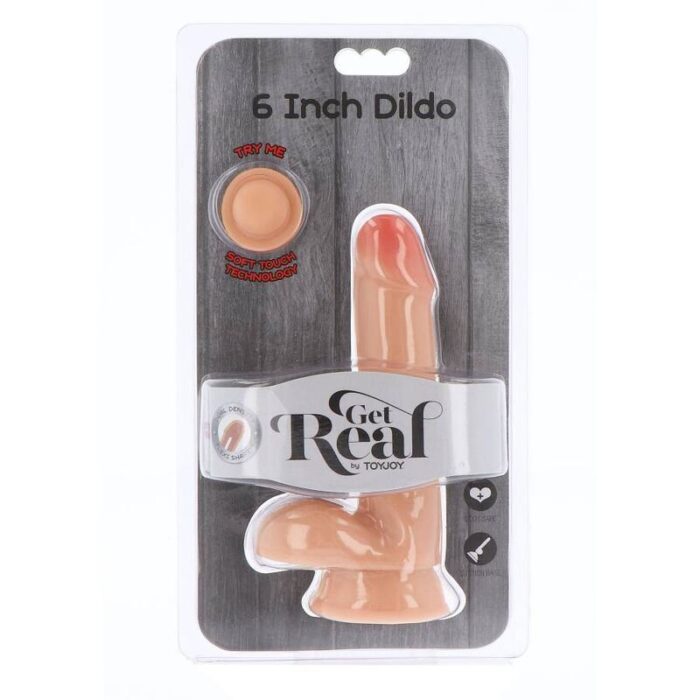 GET REAL - DUAL DENSITY DILDO 17 CM CON TESTÍCULOS NATURAL - CandyHot - Foto 2
