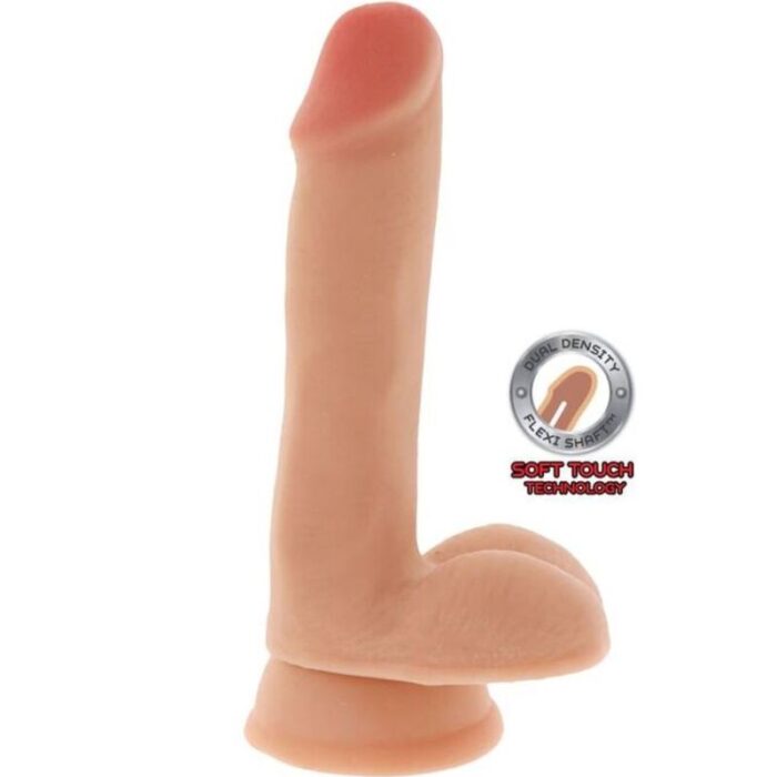 GET REAL - DUAL DENSITY DILDO 17 CM CON TESTÍCULOS NATURAL - CandyHot - Foto 1