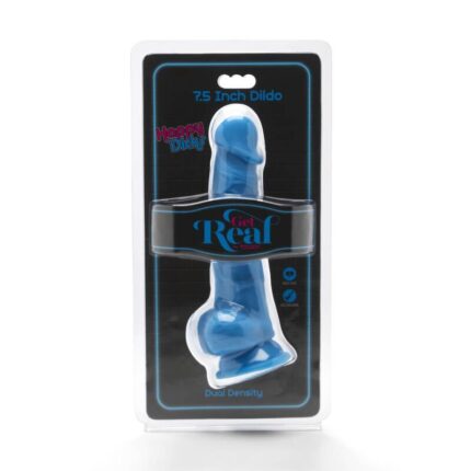 GET REAL - HAPPY DICKS 19 CM CON TESTÍCULOS AZUL - CandyHot - Foto 2
