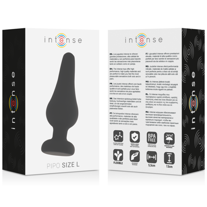 INTENSE - ANAL PLUG PIPO L SILICONE NEGRO 13 CM - CandyHot - Foto 4