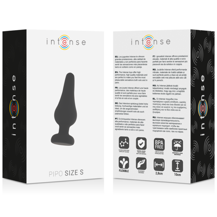 INTENSE - ANAL PLUG PIPO S SILICONE NEGRO 9.8 CM - CandyHot - Foto 4