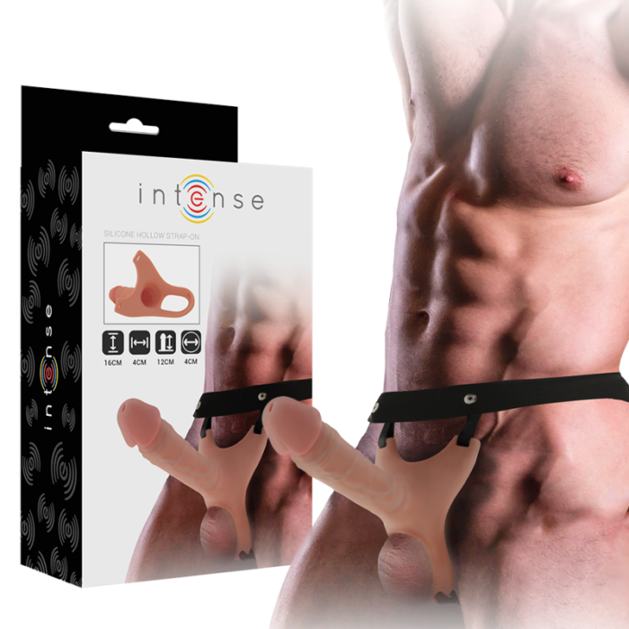 INTENSE - ARNÉS HUECO CON DILDO SILICONA 16 X 3.5 CM - CandyHot - Foto 1