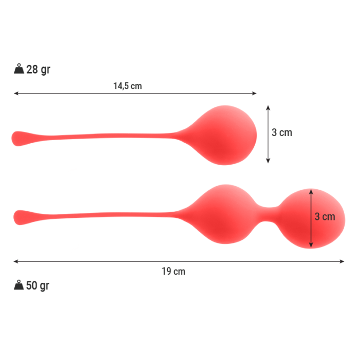 INTENSE - BOLAS KEGEL PACK KENDALL ROJO - CandyHot - Foto 3