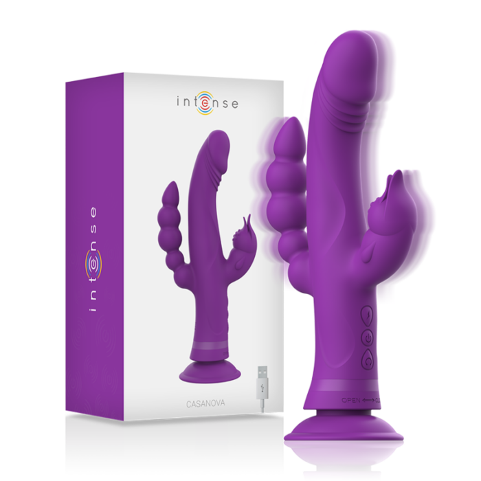 INTENSE - CASANOVA VIBRADOR RABBIT SILICONA TRIPLE MOTOR MORADO - CandyHot - Foto 1