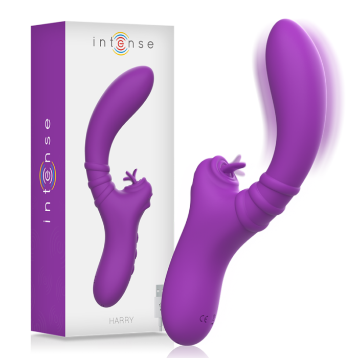 INTENSE - HARRY VIBRADOR FLEXIBLE CON LENGUA MORADO - CandyHot - Foto 1