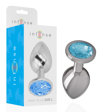 INTENSE - PLUG ANAL METAL ALUMINIO CON CRISTAL AZUL TALLA L - CandyHot - Foto 1