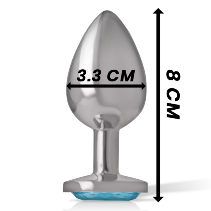 INTENSE - PLUG ANAL METAL ALUMINIO CON CRISTAL AZUL TALLA M - CandyHot - Foto 4