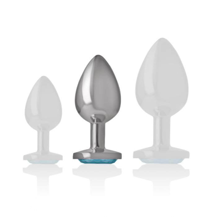 INTENSE - PLUG ANAL METAL ALUMINIO CON CRISTAL AZUL TALLA M - CandyHot - Foto 5
