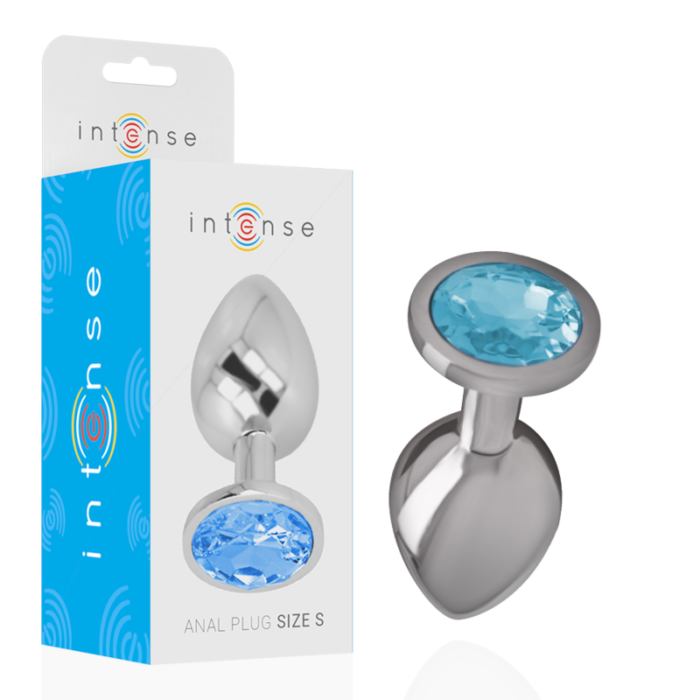 INTENSE - PLUG ANAL METAL ALUMINIO CON CRISTAL AZUL TALLA S - CandyHot - Foto 1