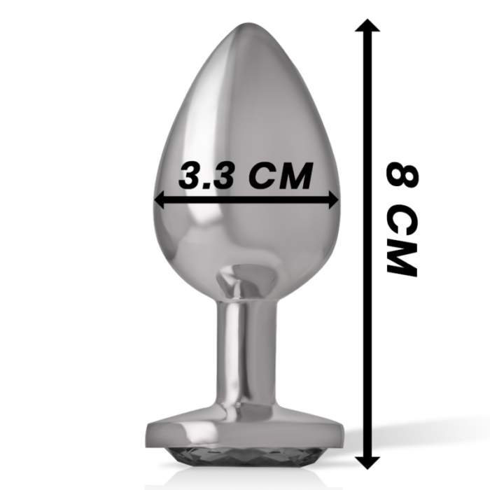 INTENSE - PLUG ANAL METAL ALUMINIO CON CRISTAL NEGRO TALLA M - CandyHot - Foto 4
