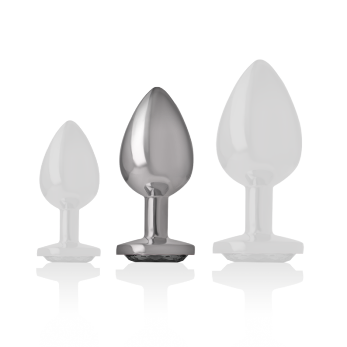 INTENSE - PLUG ANAL METAL ALUMINIO CON CRISTAL NEGRO TALLA M - CandyHot - Foto 5