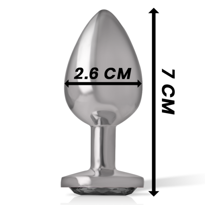 INTENSE - PLUG ANAL METAL ALUMINIO CON CRISTAL NEGRO TALLA S - CandyHot - Foto 4