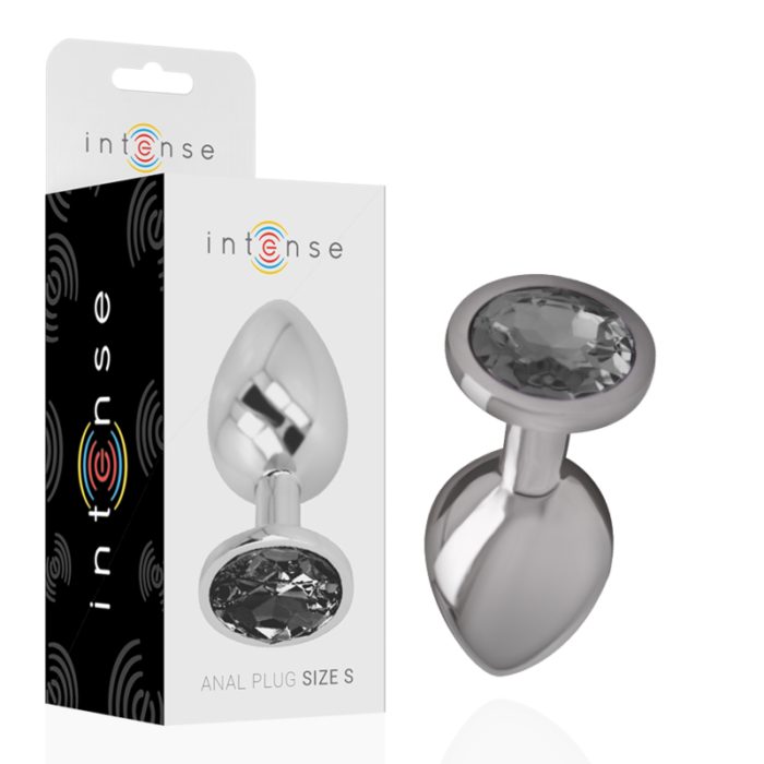 INTENSE - PLUG ANAL METAL ALUMINIO CON CRISTAL NEGRO TALLA S - CandyHot - Foto 1