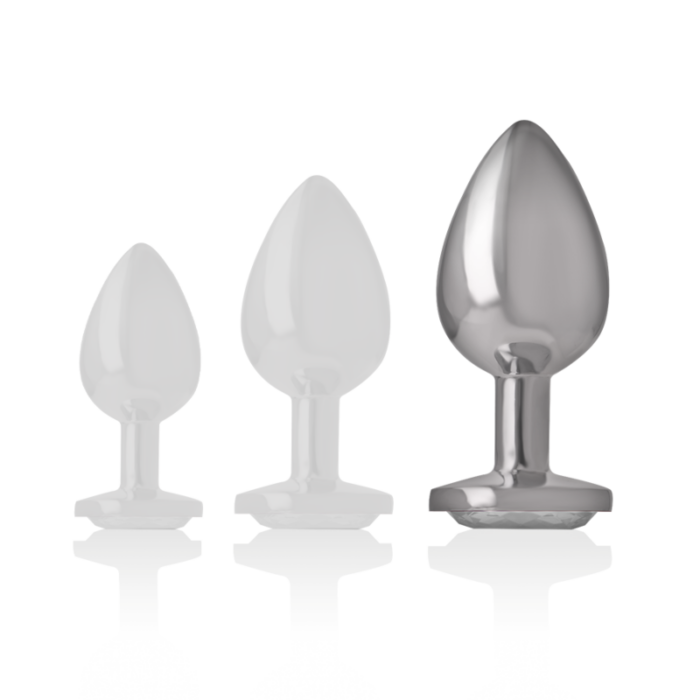 INTENSE - PLUG ANAL METAL ALUMINIO CON CRISTAL PLATA TALLA L - CandyHot - Foto 5