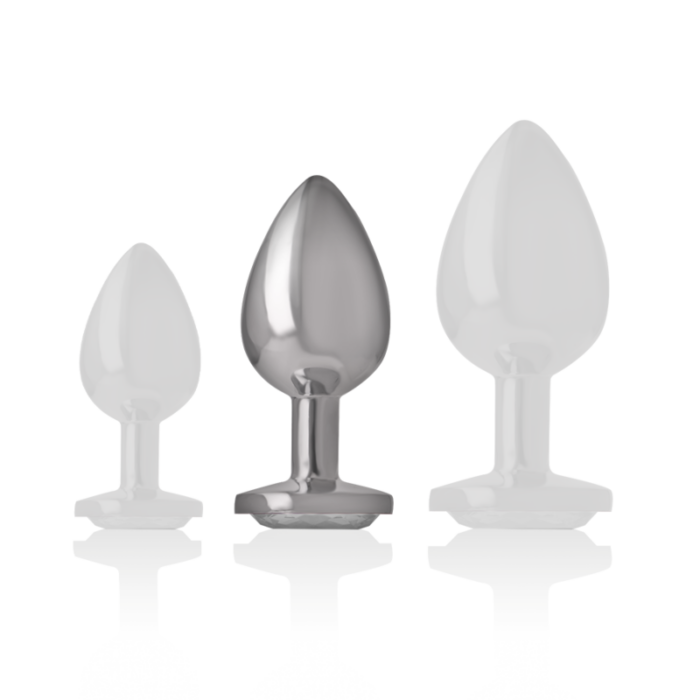 INTENSE - PLUG ANAL METAL ALUMINIO CON CRISTAL PLATA TALLA M - CandyHot - Foto 4