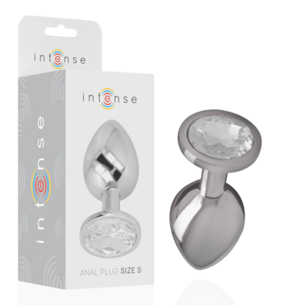 INTENSE - PLUG ANAL METAL ALUMINIO CON CRISTAL PLATA TALLA S - CandyHot - Foto 1