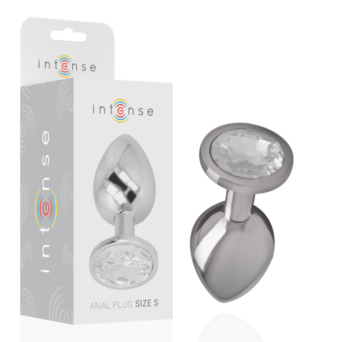 INTENSE - PLUG ANAL METAL ALUMINIO CON CRISTAL PLATA TALLA S - CandyHot - Foto 1