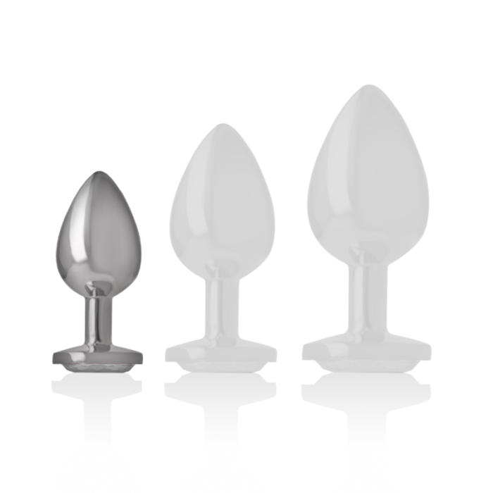 INTENSE - PLUG ANAL METAL ALUMINIO CON CRISTAL PLATA TALLA S - CandyHot - Foto 3