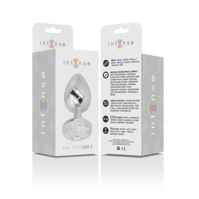 INTENSE - PLUG ANAL METAL ALUMINIO CON CRISTAL PLATA TALLA S - CandyHot - Foto 5