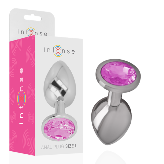 INTENSE - PLUG ANAL METAL ALUMINIO CON CRISTAL ROSA TALLA L - CandyHot - Foto 1