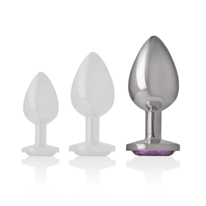 INTENSE - PLUG ANAL METAL ALUMINIO CON CRISTAL VIOLETA TALLA L - CandyHot - Foto 5