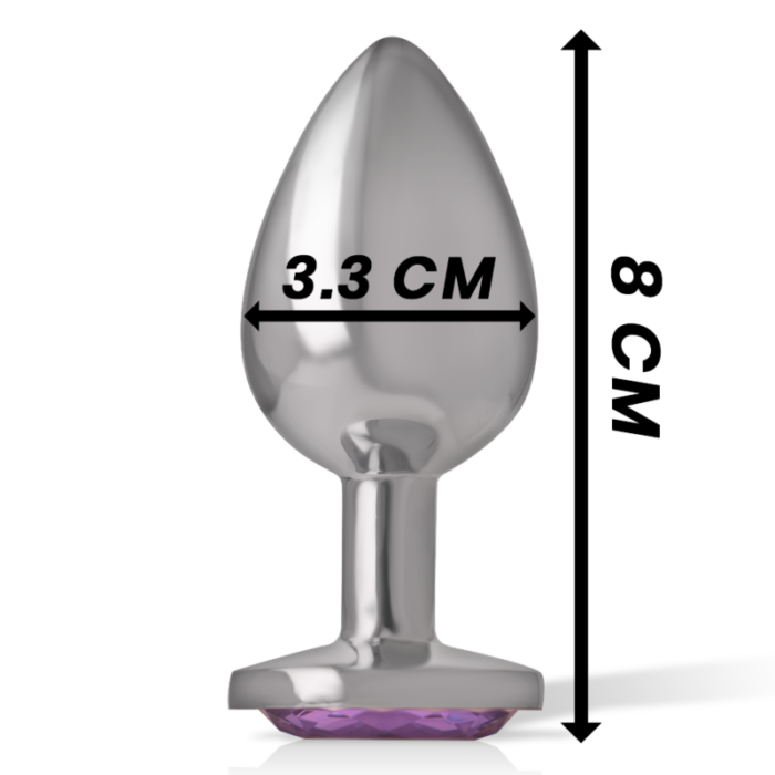 INTENSE - PLUG ANAL METAL ALUMINIO CON CRISTAL VIOLETA TALLA M - CandyHot - Foto 4
