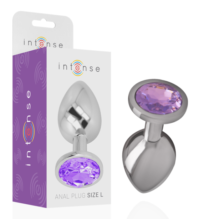 INTENSE - PLUG ANAL METAL ALUMINIO CON CRISTAL VIOLETA TALLA S - CandyHot - Foto 1