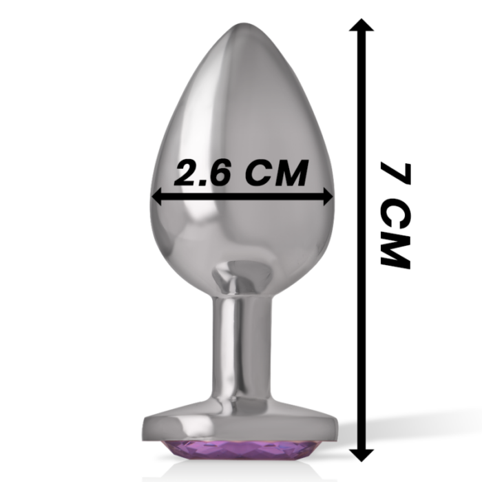INTENSE - PLUG ANAL METAL ALUMINIO CON CRISTAL VIOLETA TALLA S - CandyHot - Foto 4