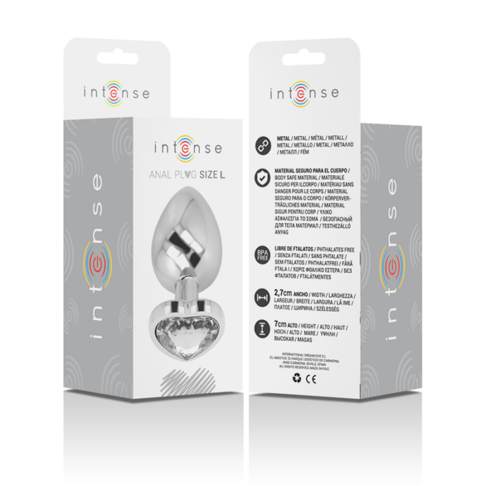 INTENSE - PLUG ANAL METAL ALUMINIO CORAZÓN BLANCO TALLA L - CandyHot - Foto 6