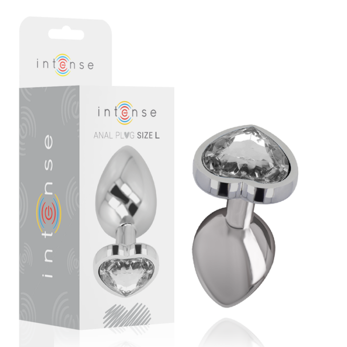 INTENSE - PLUG ANAL METAL ALUMINIO CORAZÓN BLANCO TALLA L - CandyHot - Foto 1